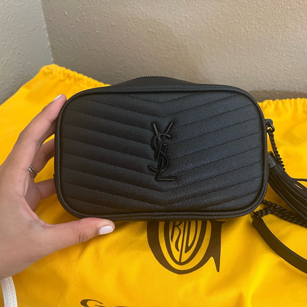 YSL monogram Mini Camera Bag black on black